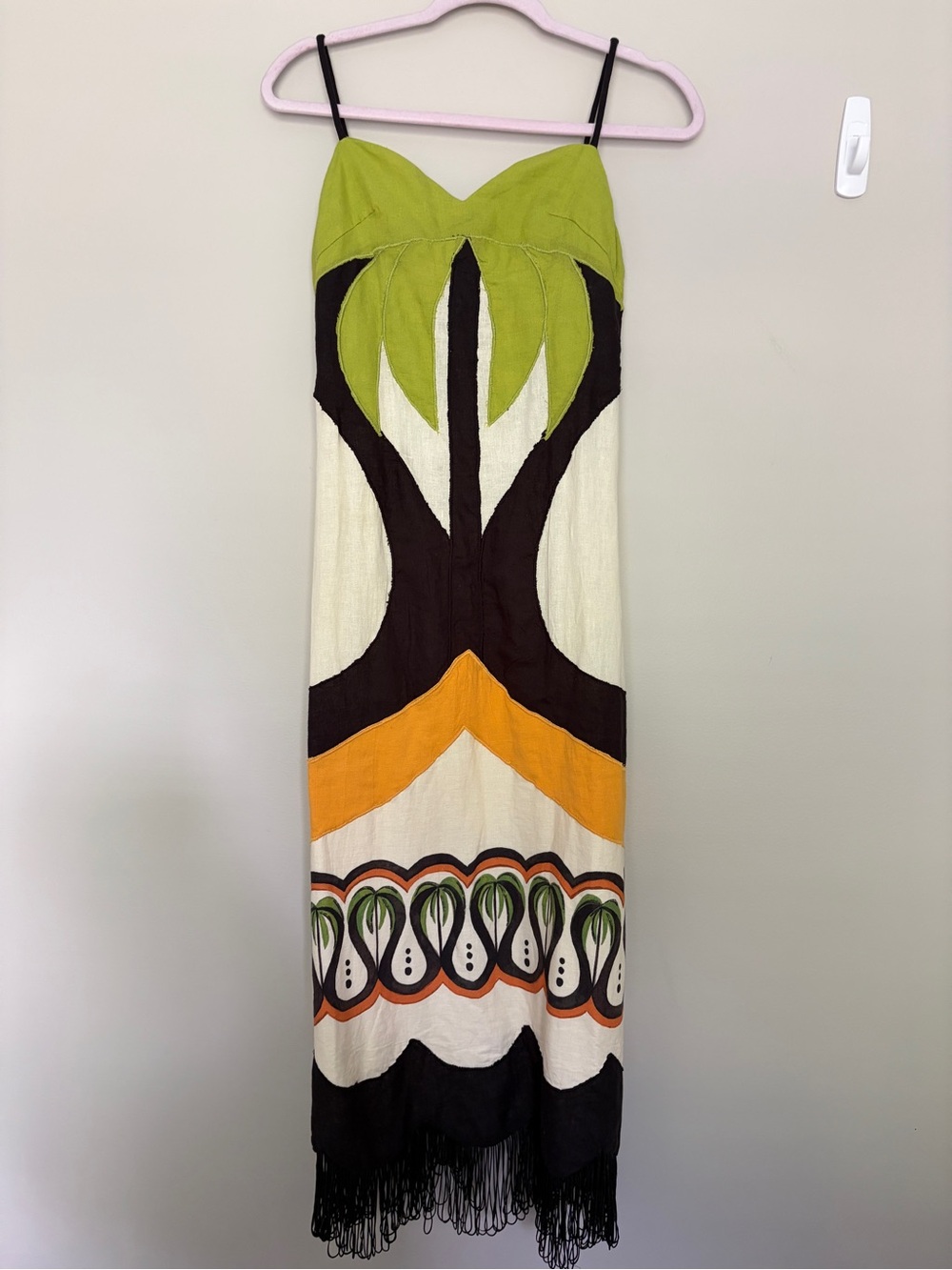 Farm Rio Coconut Tree Flow Cutwork Midi-Dress XS NWT - Picture 5 of 12